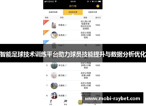 智能足球技术训练平台助力球员技能提升与数据分析优化